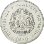 Rückseite der 5 Lei-Münze Daumennagel