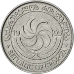 Rückseite der 1 Tetri-Münze